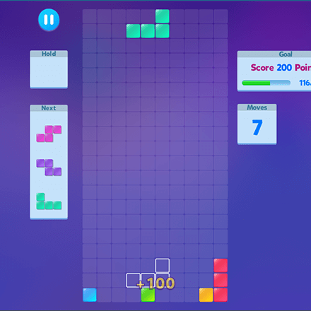 The seven Tetris shapes used in the Tetris game. Each block can be